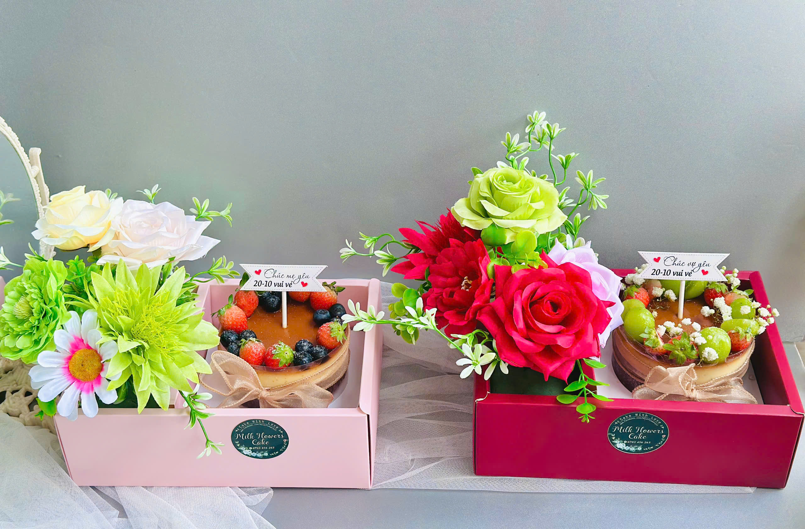 Bánh hoa tươi - Tuyệt tác kết hợp giữa bánh ngọt và hoa tươi